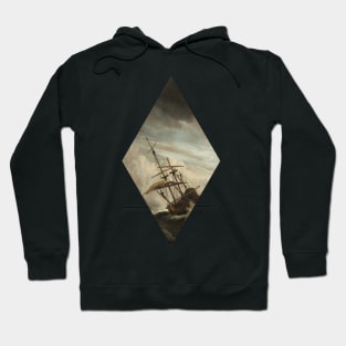 Minimalistic - Diamond oil painting of a ship Hoodie